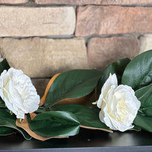 Load image into Gallery viewer, Magnolia garland for mantel or bannister, Summer door decor, Spring door decor, Spring porch decor, Summer porch decor,  Summer spring swag