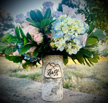 Load image into Gallery viewer, Mountain personalized with your choice of flower arrangement