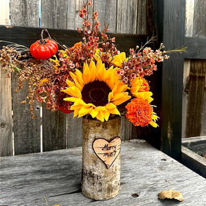 Will you marry me? Customized vase with fall/autumn assortment mix