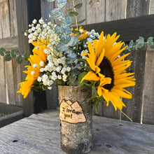 Load image into Gallery viewer, Mountain vase I love you with sunflower arrangement