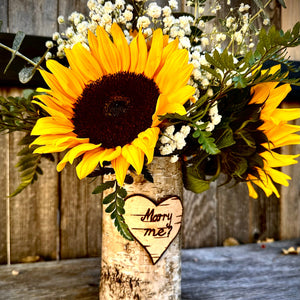 Will you marry me? Customized vase with fall/autumn assortment mix