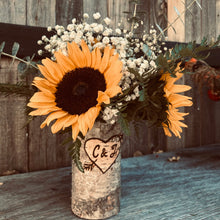 Load image into Gallery viewer, Personalized initials or names heart with choice of floral arrangement