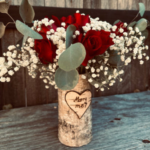 Will you marry me? Customized vase with fall/autumn assortment mix