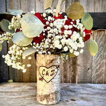 Load image into Gallery viewer, Personalized initials or names heart with choice of floral arrangement