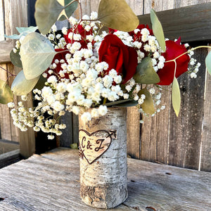 Personalized initials or names heart with sunflower floral arrangement