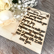 Load image into Gallery viewer, Custom engraved vow book with birch bark cover