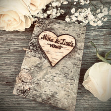 Load image into Gallery viewer, Custom engraved vow book with birch bark cover
