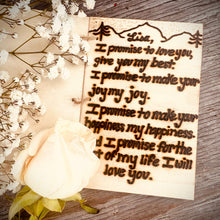 Load image into Gallery viewer, Custom engraved vow book with birch bark cover