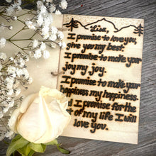 Load image into Gallery viewer, Custom engraved vow book with birch bark cover