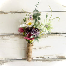 Load image into Gallery viewer, Wild flower wedding flowers for bridal party | Wildflower bridesmaid bouquets | Wild flower bridal bouquet | Wild flower boutonniere