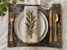 Load image into Gallery viewer, Dark real birch bark placemat