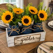 Load image into Gallery viewer, Wooden gather sign- Gather centerpiece for dining table