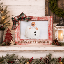 Load image into Gallery viewer, Baby's 1st Christmas hand stamped frame