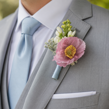 Load image into Gallery viewer, Blue Delphinium and white snapdragon pastel artificial faux bridal bouquet