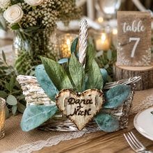 Load image into Gallery viewer, Classic white and green flower girl basket personalized - Custom flower girl basket with lambs ear greenery