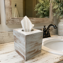 Load image into Gallery viewer, Square tissue box cover rustic custom colors