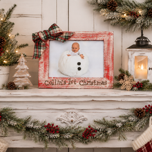 Load image into Gallery viewer, Baby's 1st Christmas hand stamped frame