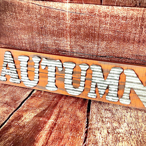 Galvanized farmhouse Autumn sign l Rustic fall Autumn sign for wall