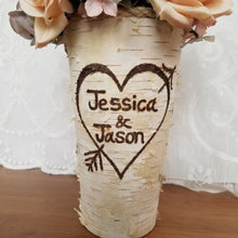 Load image into Gallery viewer, Personalized wedding vase, Wedding gifts for couple, Rustic wedding ideas