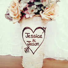 Load image into Gallery viewer, Personalized wedding vase, Wedding gifts for couple, Rustic wedding ideas