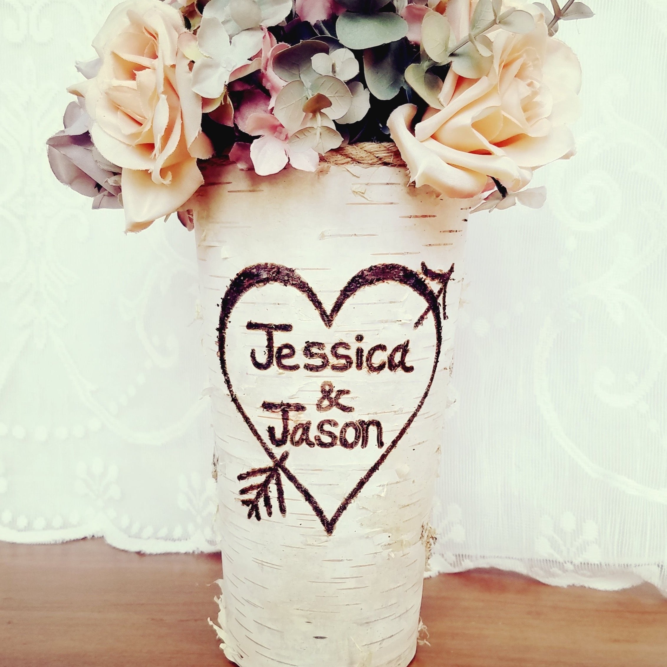 Wood Flower Vase, Engagement Gifts for Couple Unique, 1 Year Anniversary  Gift, Newlywed Gift, Engaged Gift Unique, Personalized Vase 