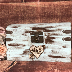 Rustic wedding card box with lock and slot - Rustic wedding decor - Engagement gifts for couple - Birch bark wedding box for cards-Money box