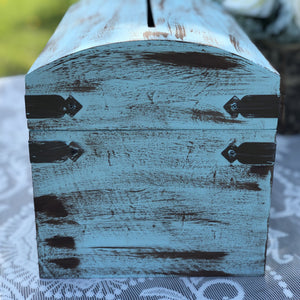 Rustic wedding card box with lock and slot - Rustic wedding decor - Engagement gifts for couple - Birch bark wedding box for cards-Money box