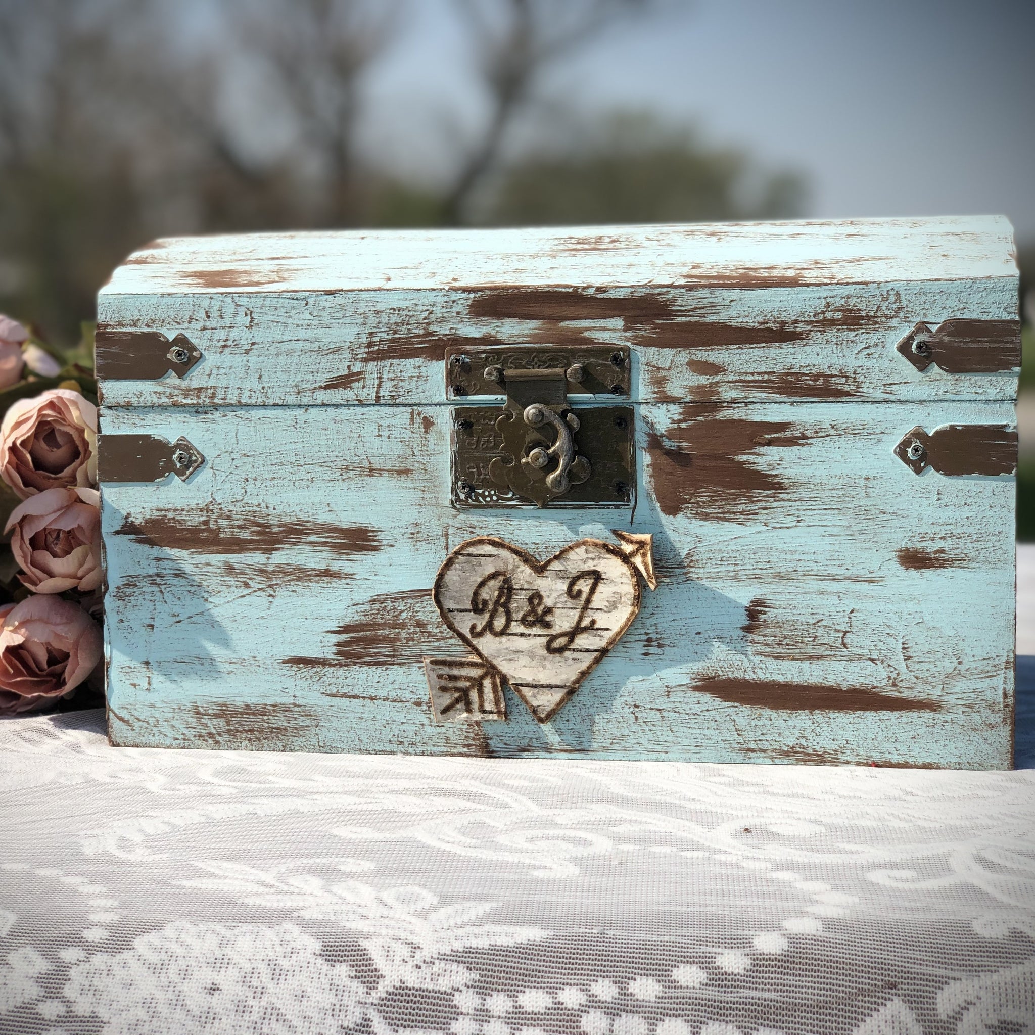 Card Box for Wedding With Slot Rustic Wedding Card Box 