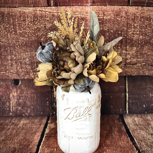 Mason jar fall tiered tray decor with sunflowers l Small sunflower cen –  The Little Rustic Farm