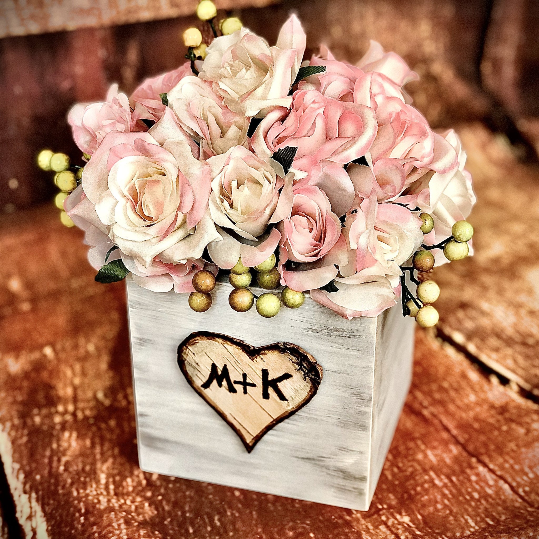 Wood Mason Box Holder Wooden Boxes for Centerpieces Square Vases for  Wedding Rustic Farmhouse Wedding Centerpieces for Tables 