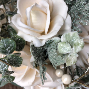 Winter bridal bouquet shimmering, Iced bridal bouquet, Winter wedding bridal bouquet