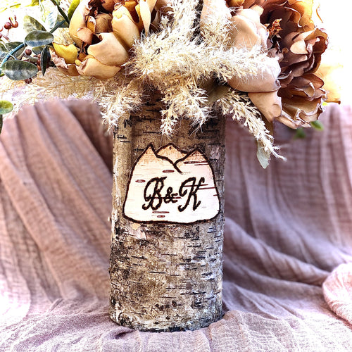 Mountain wedding vases, Personalized mountain wedding decor, Mountain engagement gift