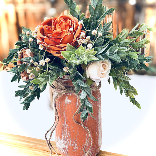Wedding centerpieces for tables terracotta - Terracotta table center pieces - Boho terracotta wedding decor for tables - Terracotta mason jars