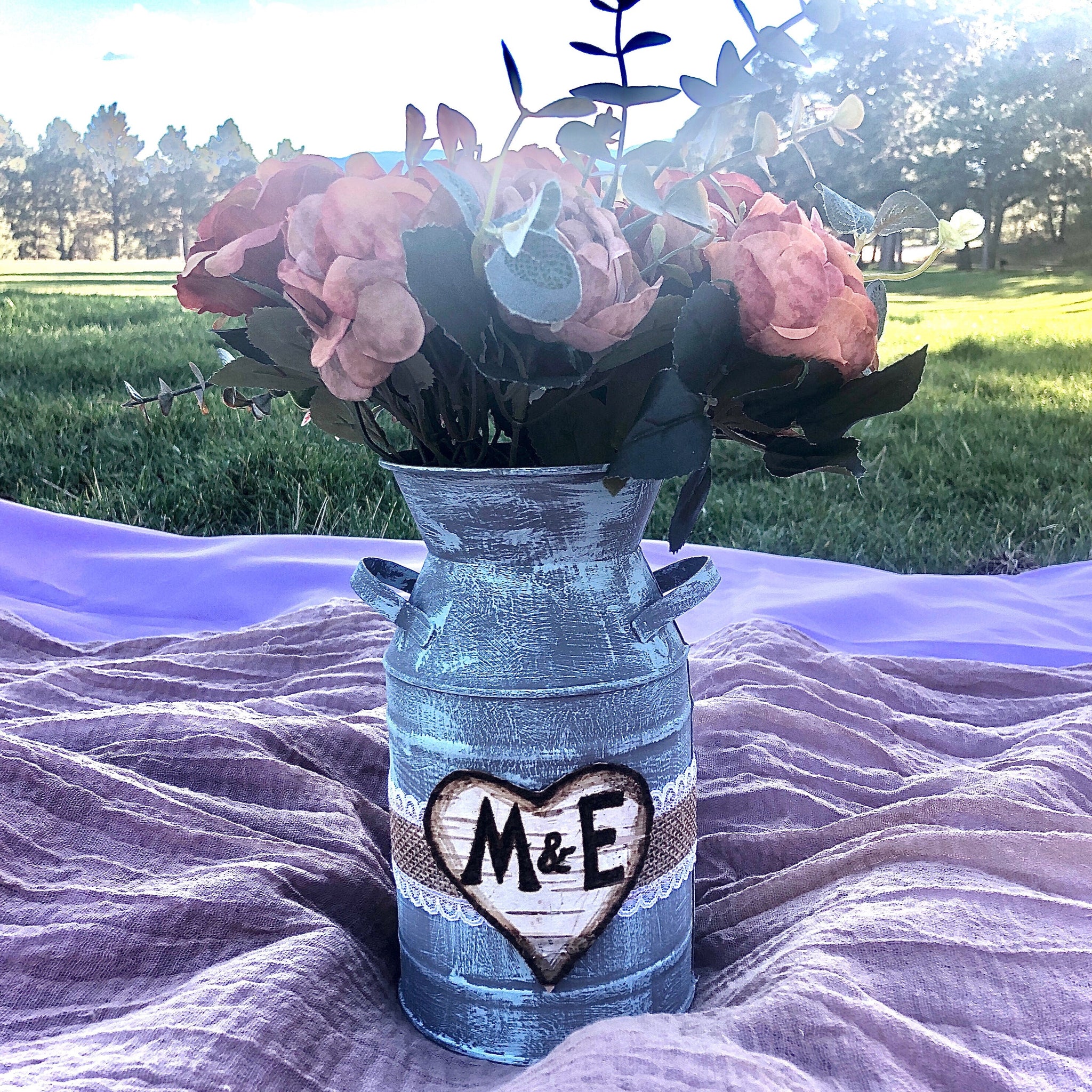 Vase centerpieces for bridal shower decorations rustic- Engagement par –  The Little Rustic Farm