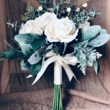 Load image into Gallery viewer, Winter bridal bouquet shimmering, Iced bridal bouquet, Winter wedding bridal bouquet