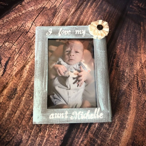 I love my aunt picture frame | Personalized picture frame for aunt | Unique gift for aunt | Aunt photo frame | Aunt gift customizable rustic