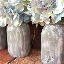 Load image into Gallery viewer, Mason jars centerpiece - Baby shower decorations rustic - Gender reveal decorations- Rustic nursery decor - Painted mason jars with flowers