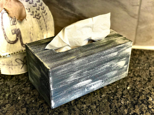 Rustic wood tissue box cover rectangular - Rustic home decor for bathroom - Farmhouse tissue holder shabby chic-Distressed decor living room