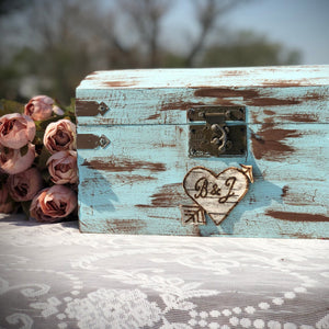 Engraved wedding card box - Birch bark card box for wedding - Customizable rustic wedding card box