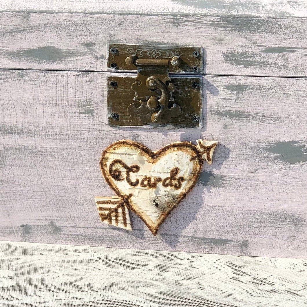 Engraved wedding card box - Birch bark card box for wedding - Customizable rustic wedding card box