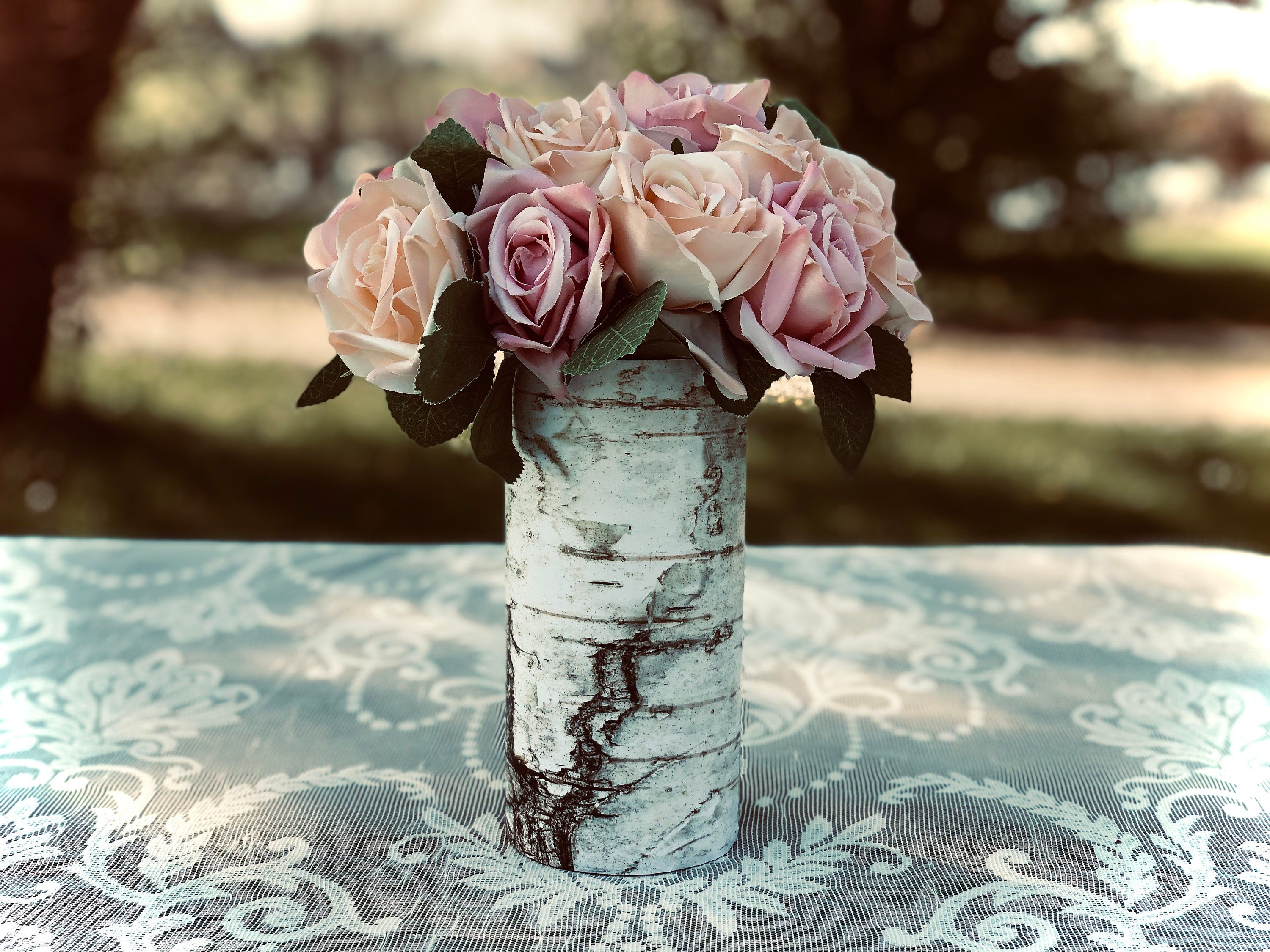 Set of 11 cylinder vase authentic centerpieces for rustic wedding handmade