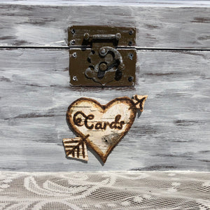 Personalized box birch bark- White wedding card box rustic - Rustic wedding decor - Wedding keepsake box - Engagement gift box - Memory box