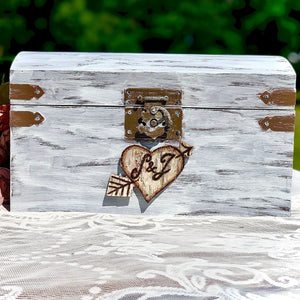 Mountain wedding card box - Personalized card box navy - Mountain themed wedding decor - Engraved mountains