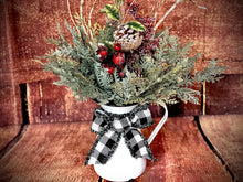 Load image into Gallery viewer, White buffalo check christmas centerpiece-Christmas mantel-Farmhouse christmas decorations for dining table-White buffalo plaid decorations